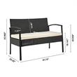 Manhattan Comfort Noli 4-Piece Rattan Patio Conversation Set in Gray/Cream
