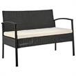 Manhattan Comfort Noli 4-Piece Rattan Patio Conversation Set in Gray/Cream