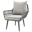 Manhattan Comfort Cannes 3-Piece Rattan Patio Conversation Set in Gray