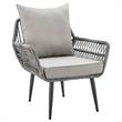 Manhattan Comfort Cannes 3-Piece Rattan Patio Conversation Set in Gray