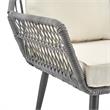 Manhattan Comfort Portofino 4-Piece Rattan Patio Conversation Set in Cream