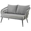 Manhattan Comfort Riviera 4-Piece 4-Seat Rattan Patio Conversation Set in Gray