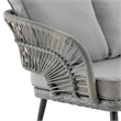 Manhattan Comfort Riviera 4-Piece 4-Seat Rattan Patio Conversation Set in Gray