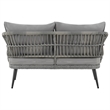 Manhattan Comfort Riviera 4-Piece 4-Seat Rattan Patio Conversation Set in Gray