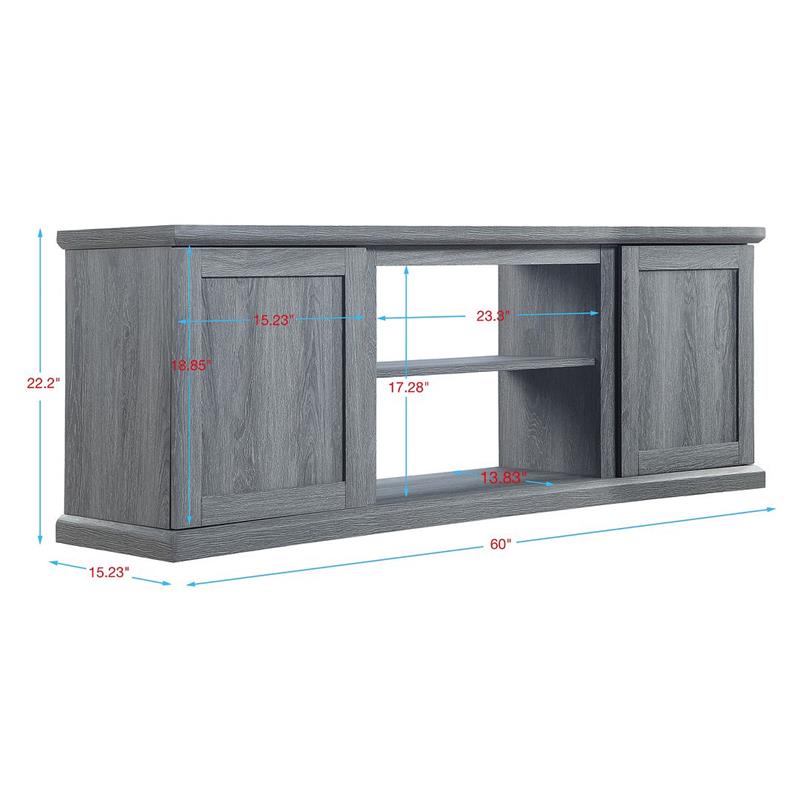 Manhattan Comfort Franklin 2-Door Wood TV Stand for TVs up to 56