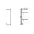 Lexington Contemporary Modern Bookcase with 4 Shelves in Black Engineered Wood