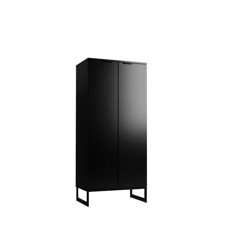 Lexington Contemporary Modern Bookcase with 4 Shelves in Black Engineered Wood