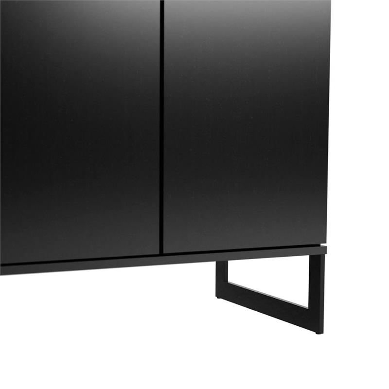 Lexington Contemporary Modern Bookcase with 4 Shelves in Black Engineered Wood