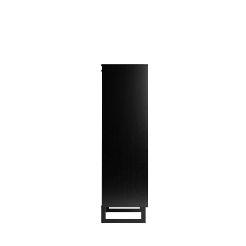 Lexington Contemporary Modern Bookcase with 4 Shelves in Black Engineered Wood
