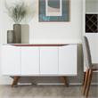 Manhattan Comfort Tudor 4 Shelves Engineered Wood Sideboard in White