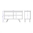 Manhattan Comfort Tudor 4 Shelves Engineered Wood Sideboard in White