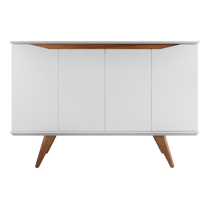 Manhattan Comfort Tudor 4 Shelves Engineered Wood Sideboard in White