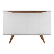 Manhattan Comfort Tudor 4 Shelves Engineered Wood Sideboard in White