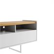 Winston Sleek Modern TV Stand with 4 Shelves in White  Cinnamon