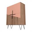 Manhattan Comfort Beekman 4 Shelves Engineered Wood Low Cabinet in Brown/Pink