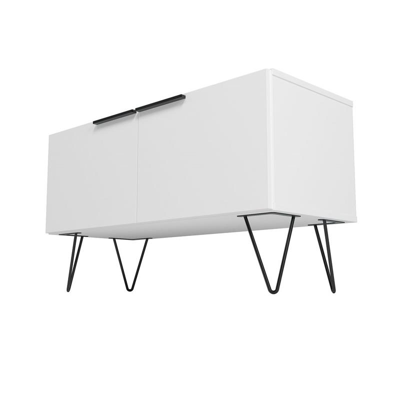 Manhattan Comfort Beekman 2 Shelves Engineered Wood Accent Cabinet in White