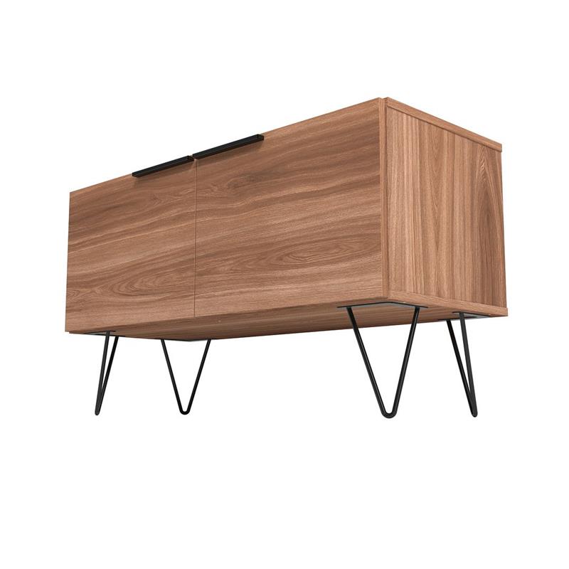 Manhattan Comfort Beekman 2 Shelves Engineered Wood Accent Cabinet in Brown