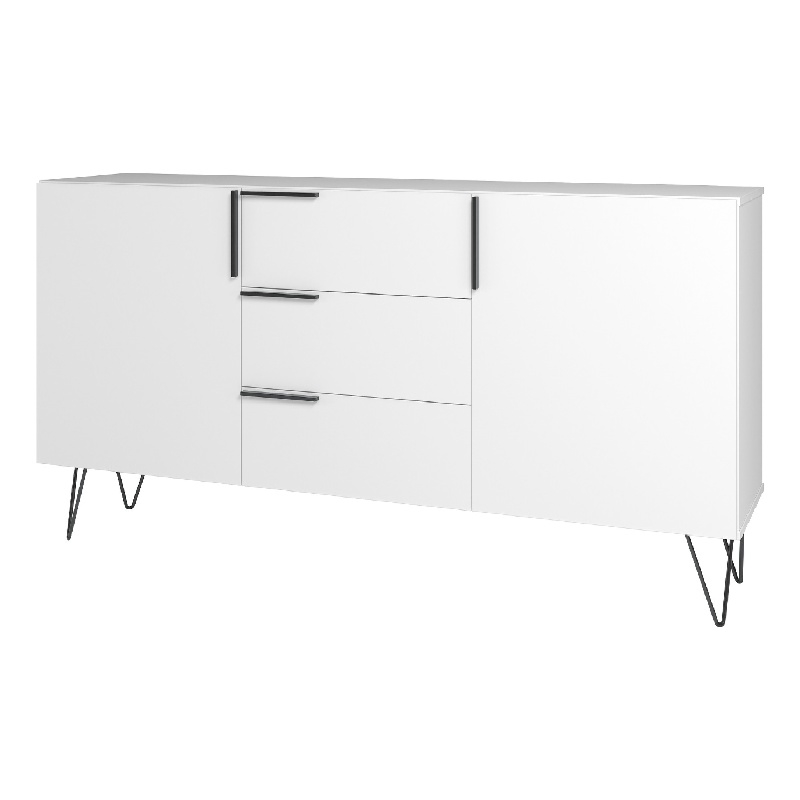 Manhattan Comfort Beekman 4 Shelves Engineered Wood Sideboard in White