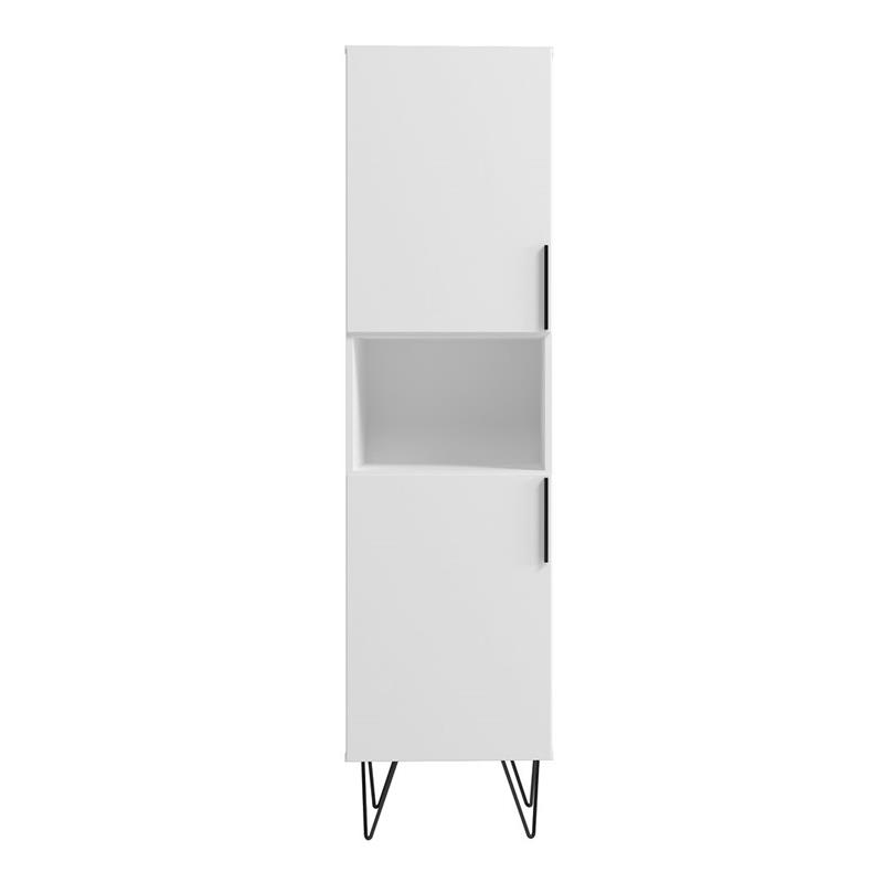 Manhattan Comfort Beekman 5 Shelves Engineered Wood Bookcase in White