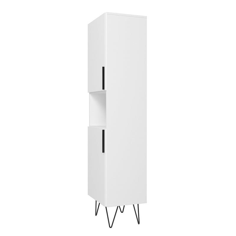 Manhattan Comfort Beekman 5 Shelves Engineered Wood Bookcase in White