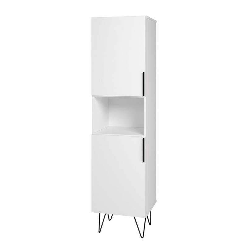 Manhattan Comfort Beekman 5 Shelves Engineered Wood Bookcase in White