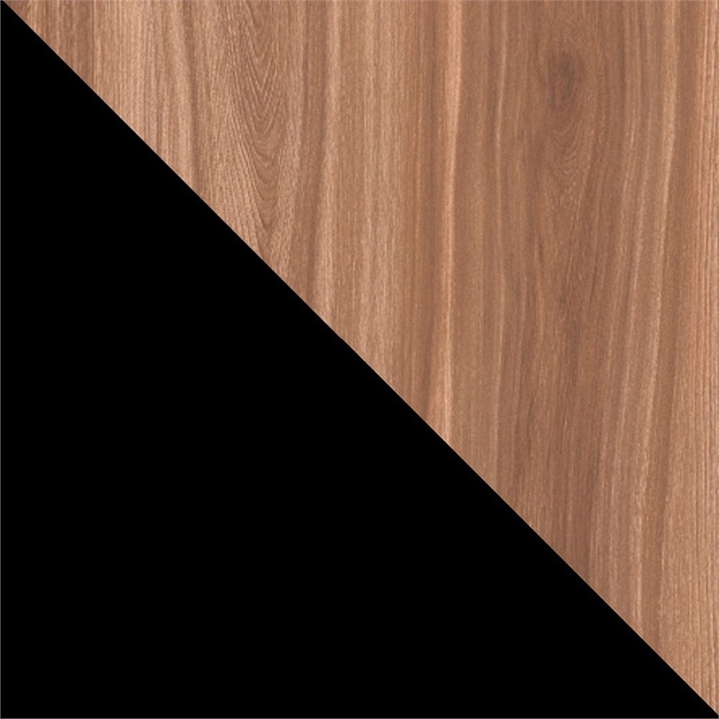 Manhattan Comfort Beekman 2 Shelves Engineered Wood Sideboard in Brown/Black
