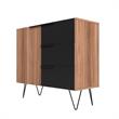 Manhattan Comfort Beekman 2 Shelves Engineered Wood Sideboard in Brown/Black
