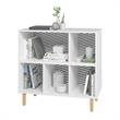 Manhattan Comfort Essex 5 Shelves Engineered Wood Low Bookcase in White