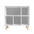 Manhattan Comfort Essex 5 Shelves Engineered Wood Low Bookcase in White