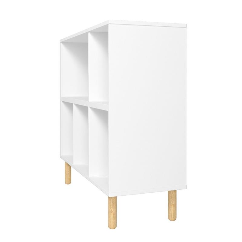 Manhattan Comfort Essex 5 Shelves Engineered Wood Low Bookcase in White