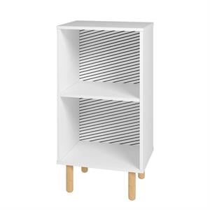 Manhattan Comfort Essex 2 Shelves Engineered Wood Nightstand in White