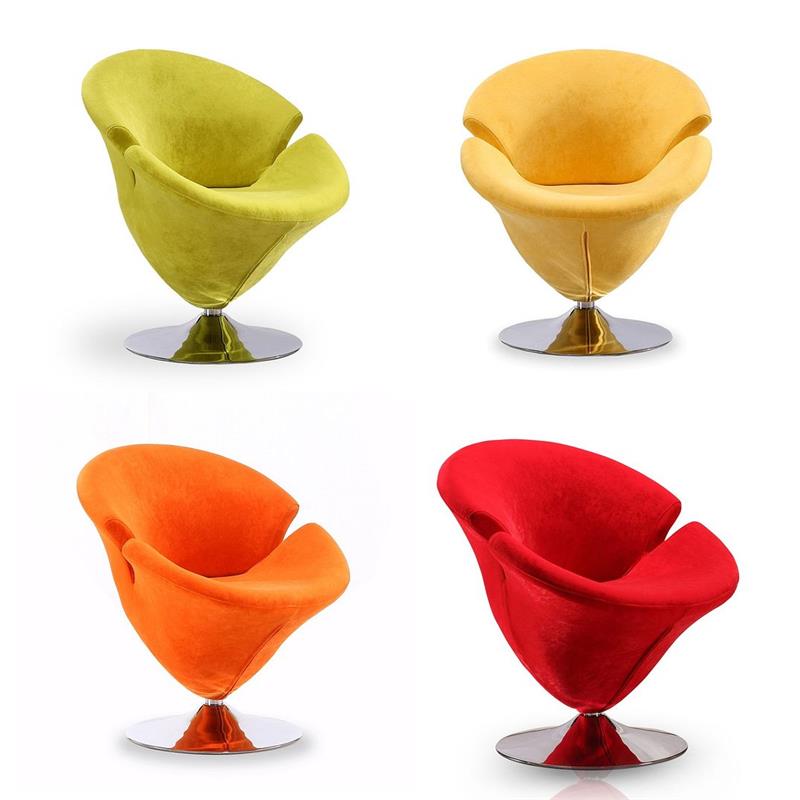 Manhattan Comfort Tulip Velvet Accent Chair Set in Multi-Color (Set of 4)
