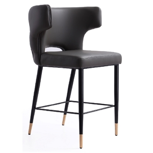 Manhattan Comfort Holguin 23.62&quot Faux Leather Counter Stool in Gray