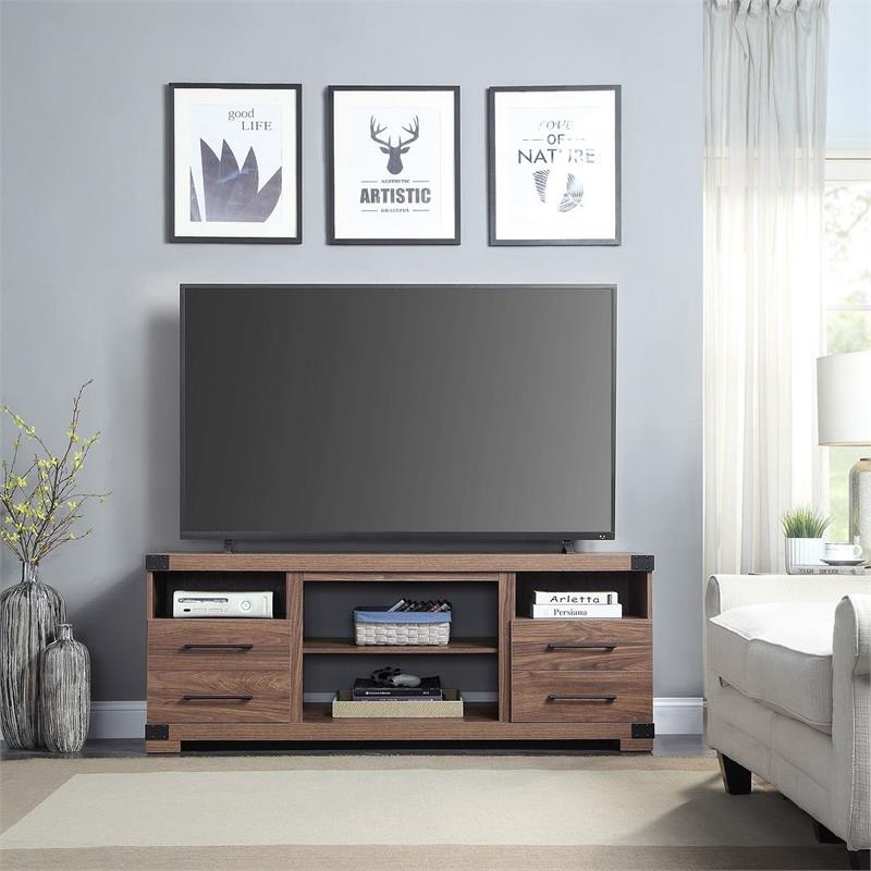 Manhattan Comfort Richmond 4 Shelves Wood TV Stand for TVs up to 56