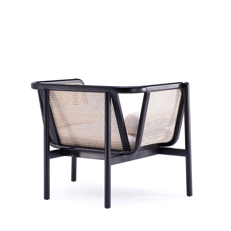 Manhattan Comfort Versailles Wood Accent Chair in Black & Cream