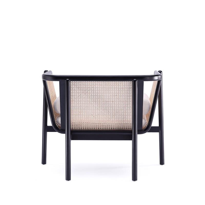 Manhattan Comfort Versailles Wood Accent Chair in Black & Cream