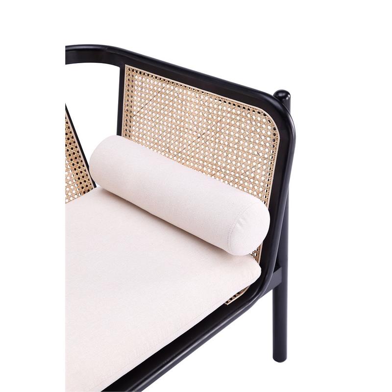 Manhattan Comfort Versailles Wood Accent Chair in Black & Cream