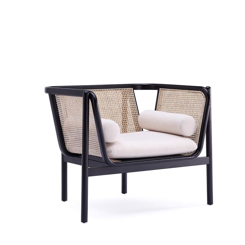Manhattan Comfort Versailles Wood Accent Chair in Black (Set of 2)