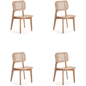 Manhattan Comfort Versailles 16.5&quot Wood Dining Chair in Natural (Set of 4)