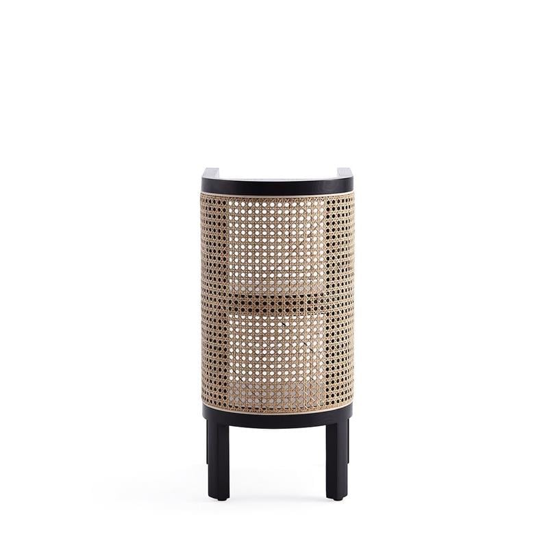 Manhattan Comfort Versailles Wood End Tables in Black (Set of 2)
