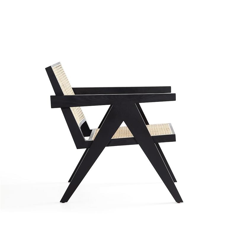 Manhattan Comfort Hamlet Wood Accent Chair in Black (Set of 2)