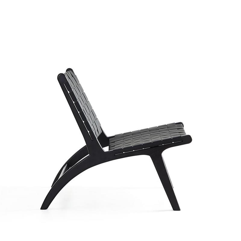 Manhattan Comfort Maintenon Modern Wood Accent Chair in Black (Set of 2)