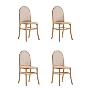 Manhattan Comfort Paragon 19.29&quot Wood Dining Chair in Natural (Set of 4)