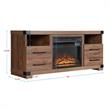 Manhattan Comfort Richmond 2 Shelves Engineered Wood Sleek Fireplace in Brown