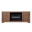 Manhattan Comfort Richmond 2 Shelves Engineered Wood Sleek Fireplace in Brown