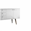 Utopia Modern Wide Dresser 3 Drawers White Gloss Maple Cream Engineered Wood