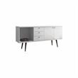 Utopia Modern Wide Dresser 3 Drawers White Gloss Maple Cream Engineered Wood