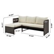 Manhattan Comfort Riviera 4-Seat Rattan Patio Conversation Set in Cream/Gray