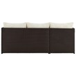 Manhattan Comfort Riviera 4-Seat Rattan Patio Conversation Set in Cream/Gray