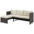 Manhattan Comfort Riviera 4-Seat Rattan Patio Conversation Set in Cream/Gray